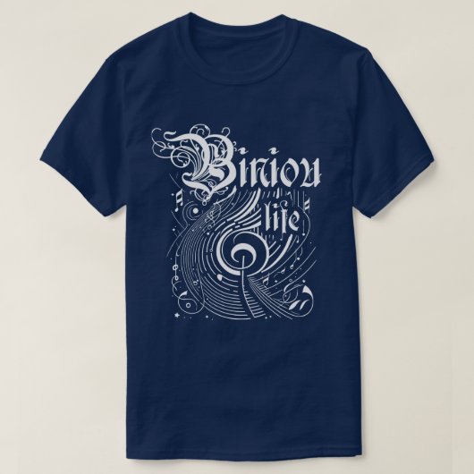 波打つ音楽Biniouライフ Tシャツ (デザイン正面)