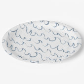 波抽象芸術ミニマル手描きスカンジパターン ペーパープレート (アングル)