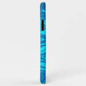 波抽象芸術モノグラムイニシャルブルーパターン Case-Mate iPhoneケース (裏面/右)