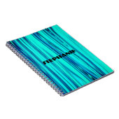 波抽象芸術海ティール(緑がかった色)青緑パターグラデーションン ノートブック (右側)