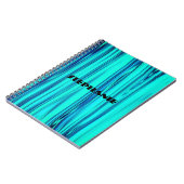 波抽象芸術海ティール(緑がかった色)青緑パターグラデーションン ノートブック (左側)