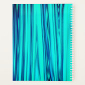 波抽象芸術海ティール（緑がかった色）青緑パターグラデーションン プランナー手帳 (裏面)