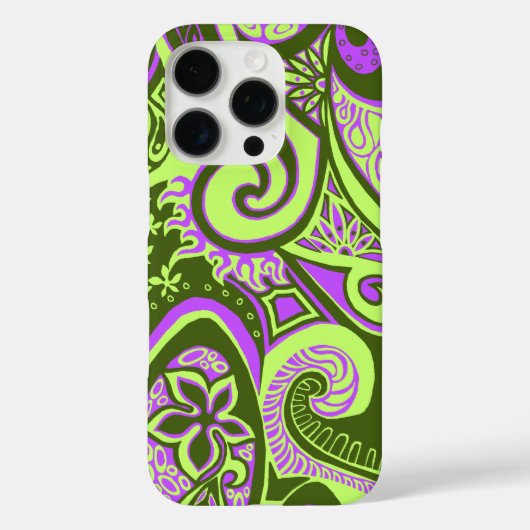 波旅行のヴィンテージのサイケデリックな花のペイズリー Case-Mate iPhoneケース (裏面)