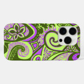 波旅行のヴィンテージのサイケデリックな花のペイズリー Case-Mate iPhoneケース (裏面 (横))