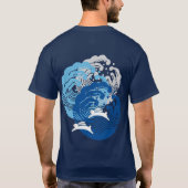 波日本のと白うさぎ Tシャツ (裏面)