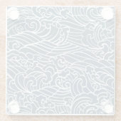 波日本のスタイルパターン ガラスコースター (裏面)