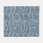 波日本のスタイルパターン フリースブランケット (正面(横))