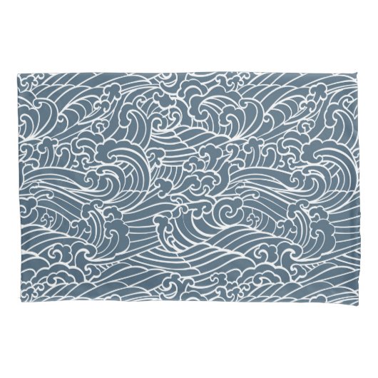 波日本のスタイルパターン 枕カバー (正面左)