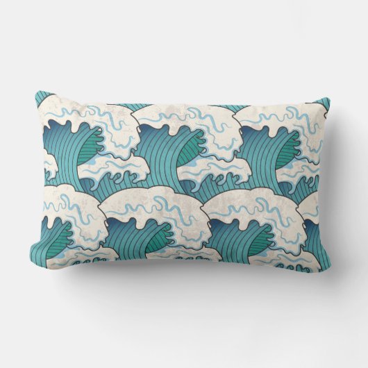 波日本のルーバー装飾用クッション ランバークッション (正面)