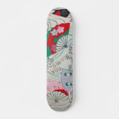 波日本の上のファンのヴィンテージパターン スケートボード (正面)