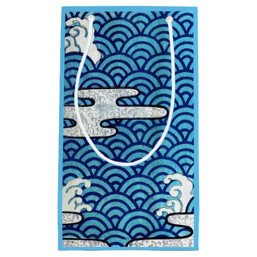 波日本の伝統的模様 スモールペーパーバッグ (正面)