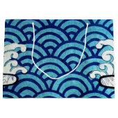 波日本の伝統的模様 ラージペーパーバッグ (正面)