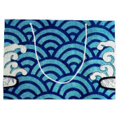 波日本の伝統的模様 ラージペーパーバッグ (裏面)