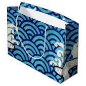 波日本の伝統的模様 ラージペーパーバッグ (裏面アングル)