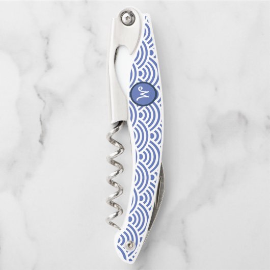 波日本の模様とモノグラム ソムリエナイフ (正面)