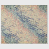 波日本の模様の青とピン ラッピングペーパー (フラット)