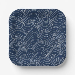 波日本の模様 ペーパープレート