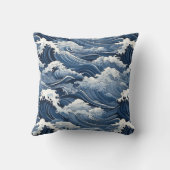 波日本の青シェード クッション (裏面)