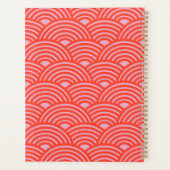 波日本の青海羽パターンピンク赤 プランナー手帳 (裏面)