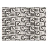 波日本の青貝葉黒白 テーブルクロス (正面(横))