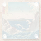 波日本の鳴門ジャグジーのアートワーク ガラスコースター (裏面)