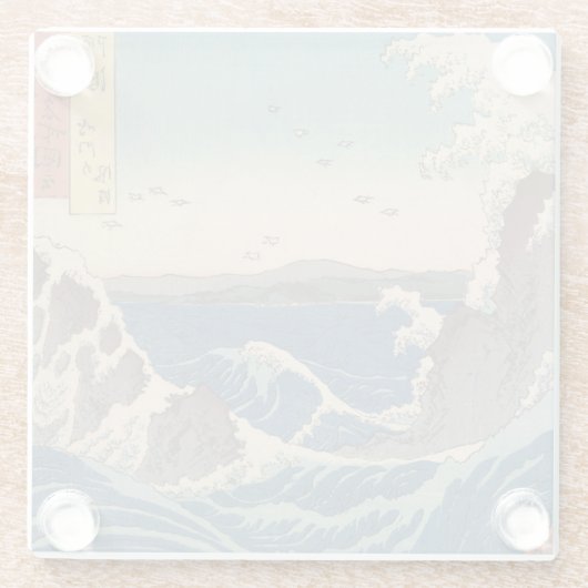 波日本の鳴門ジャグジーのアートワーク ガラスコースター (裏面)