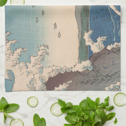 波日本の鳴門ジャグジーのアートワーク キッチンタオル (折り畳み)