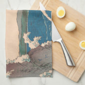 波日本の鳴門ジャグジーのアートワーク キッチンタオル (四つ折り)