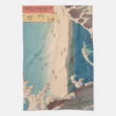 波日本の鳴門ジャグジーのアートワーク キッチンタオル (縦)