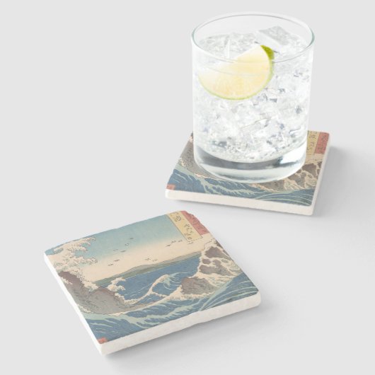 波日本の鳴門ジャグジーのアートワーク ストーンコースター (横)