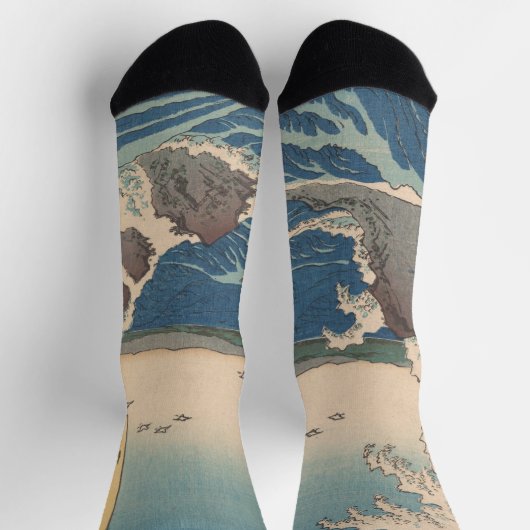 波日本の鳴門ジャグジーのアートワーク ソックス (上部)