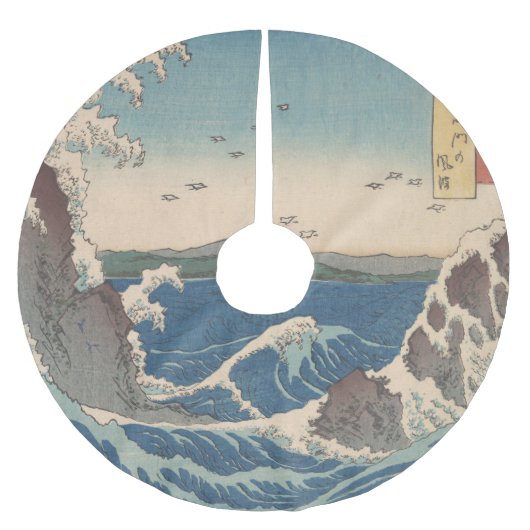 波日本の鳴門ジャグジーのアートワーク ブラッシュドポリエステルツリースカート (正面)