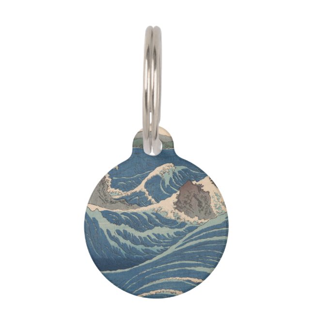 波日本の鳴門ジャグジーのアートワーク ペット　ネームタグ (正面)