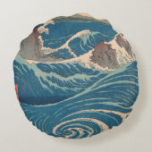 波日本の鳴門ジャグジーのアートワーク ラウンドクッション (裏面)