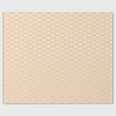 波日本の、オレンジ色の白いラッピング紙 ラッピングペーパー (フラット)