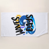 波日、ビーチライフ、海波サーフ ビーチタオル (正面)