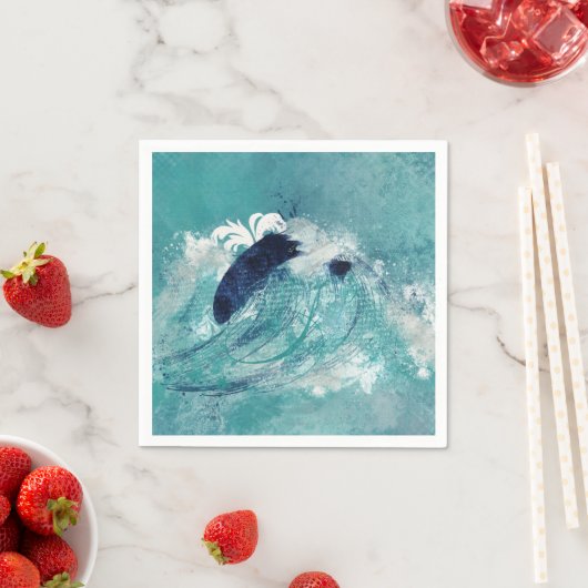 波昇華 | 潮流航海の水青 – 緑 スタンダードカクテルナプキン (インサイチュ)