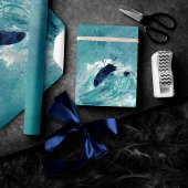 波昇華 | 潮流航海の水青 – 緑 ラッピングペーパー