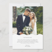 波曲線フォトWノート結婚の サンキューカード (裏面)