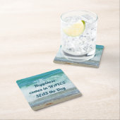 波来の幸せ日の沿岸 スクエアペーパーコースター (インサイチュ)