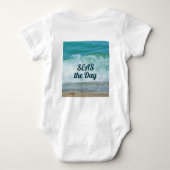 波来の海での一日の幸福 ベビーボディスーツ (裏面)