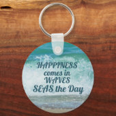 波来の海の日の幸せ キーホルダー (正面)