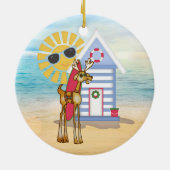 波板を持つ熱帯サンタのクリスマスのオーナメント セラミックオーナメント (裏面)