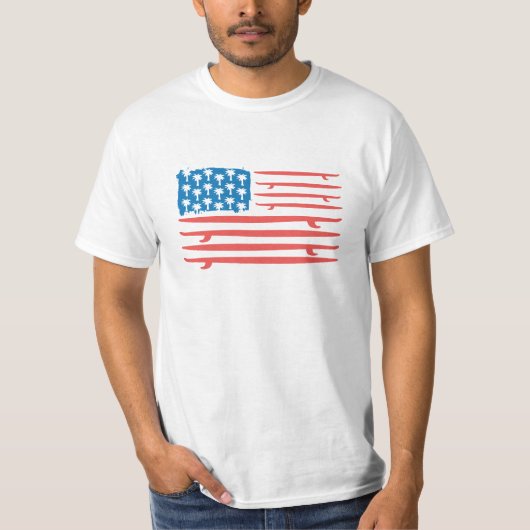 波板アメリカの旗 Tシャツ (正面)