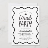波枠白黒手引き卒業パーティー 招待状 (正面)