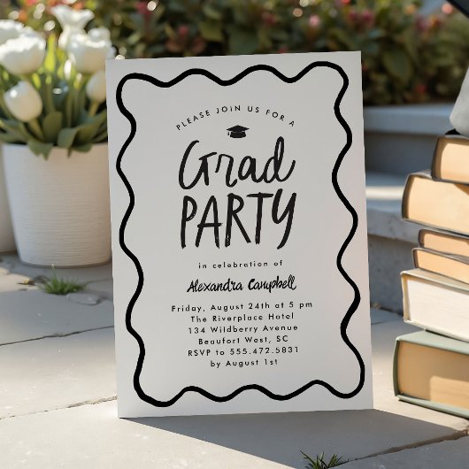 波枠白黒手引き卒業パーティー 招待状