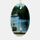 波止めのカモメ セラミックオーナメント (右)