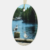 波止めのカモメ セラミックオーナメント (左)