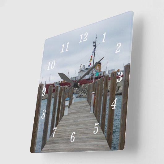 波止場とアイスブレーカーミュージアムウォールクロック スクエア壁時計 (傾斜)