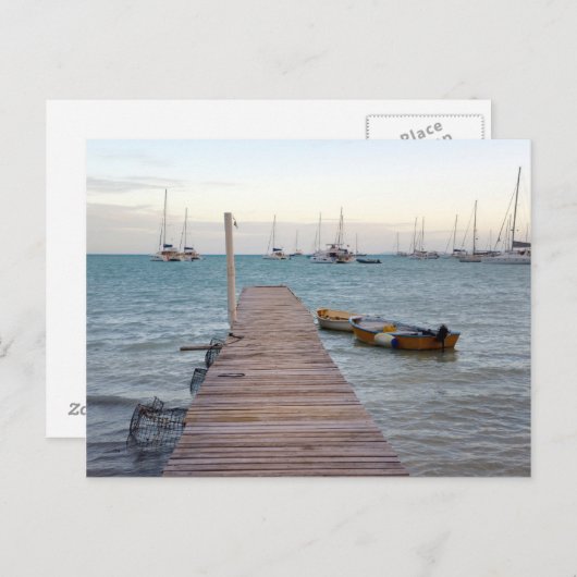 波止場とロブスターポット ポストカード (正面/裏面)